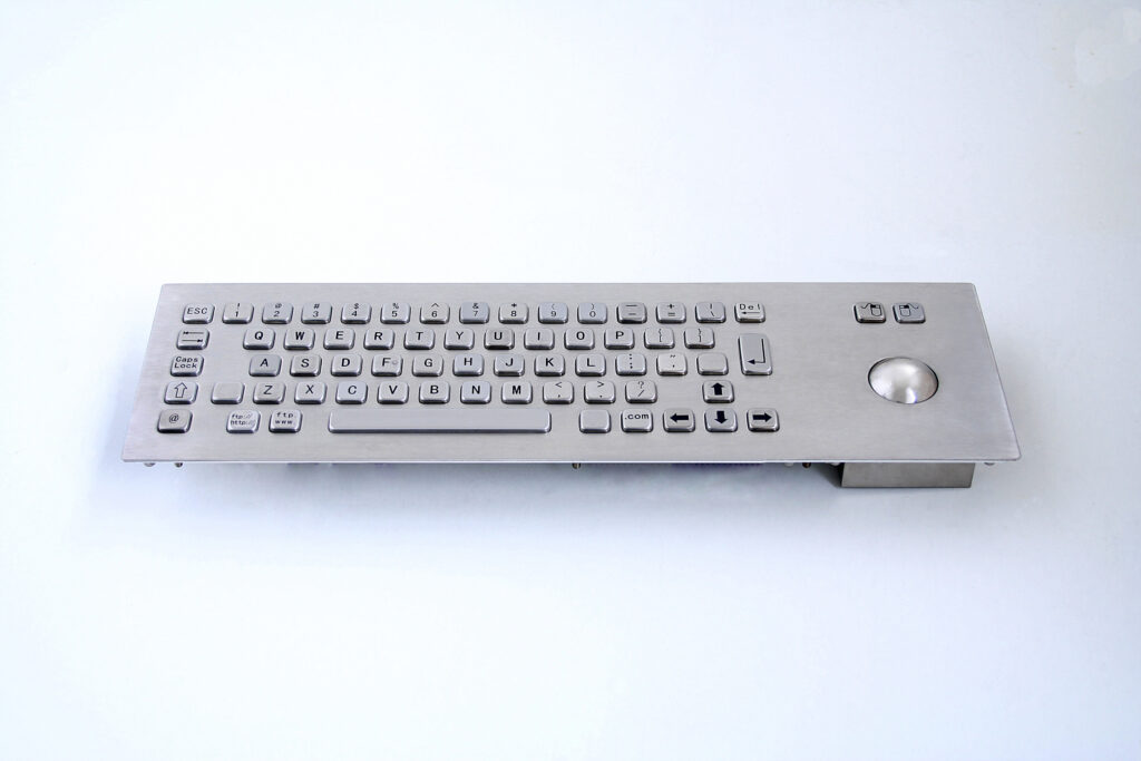 INPUTEL KB010 Stainless Steel 66 Key Panel Mount Keyboard with Trackball