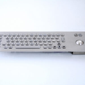 INPUTEL KB010 Stainless Steel 66 Key Panel Mount Keyboard with Trackball