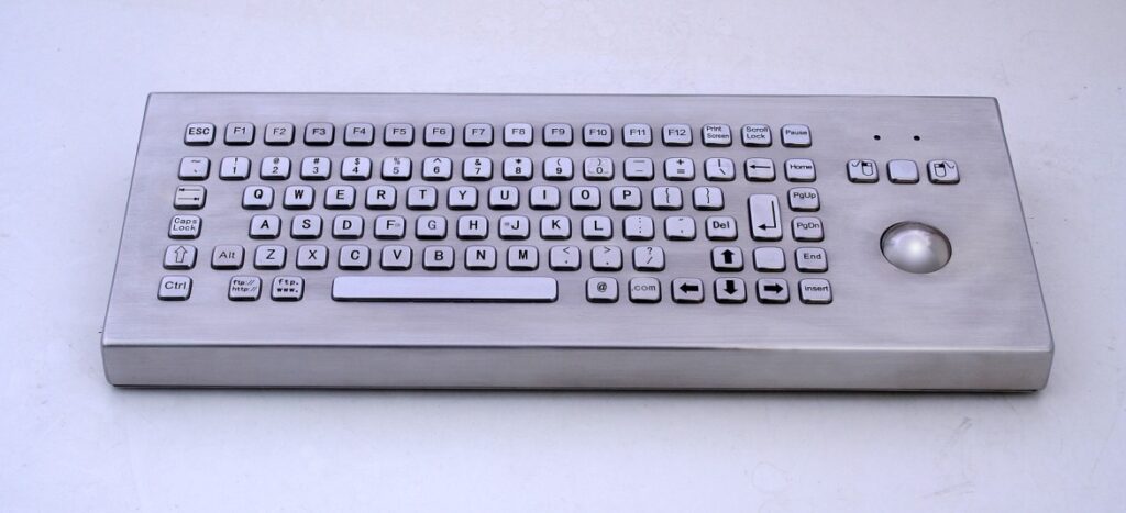 Inputel KB-CA3 Desktop Stainless Steel Keyboard with Trackball